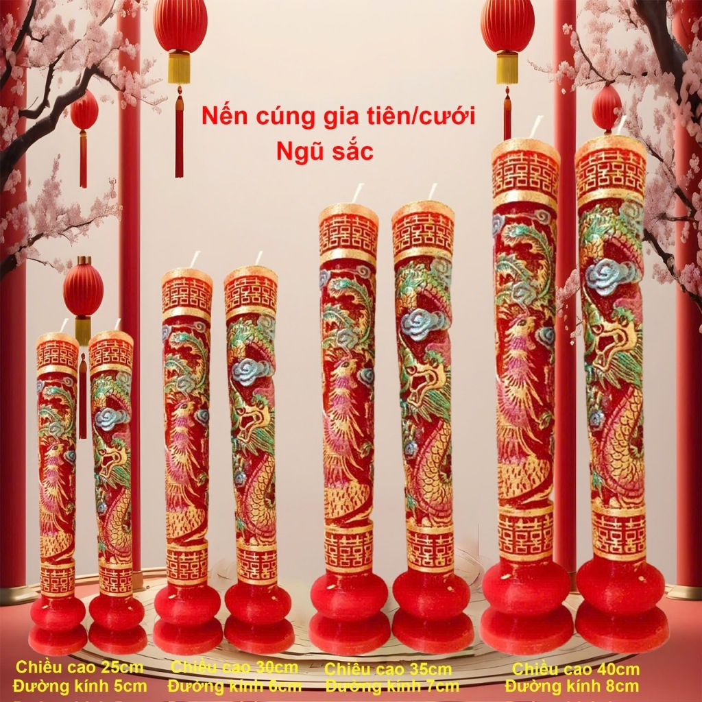 Nến Cưới RỒNG PHỤNG Cao Cấp | Đèn Cầy Cưới Long Phụng | Lễ Gia Tiên - Ăn Hỏi - Huỳnh Gia Candle