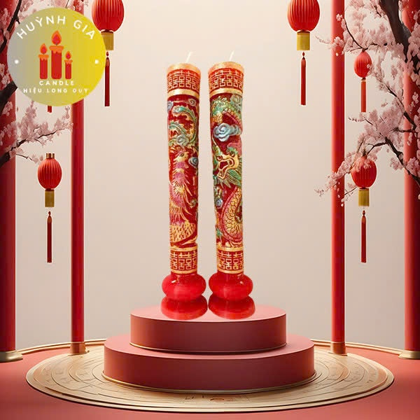 Nến Cưới RỒNG PHỤNG Cao Cấp | Đèn Cầy Cưới Long Phụng | Lễ Gia Tiên - Ăn Hỏi - Huỳnh Gia Candle