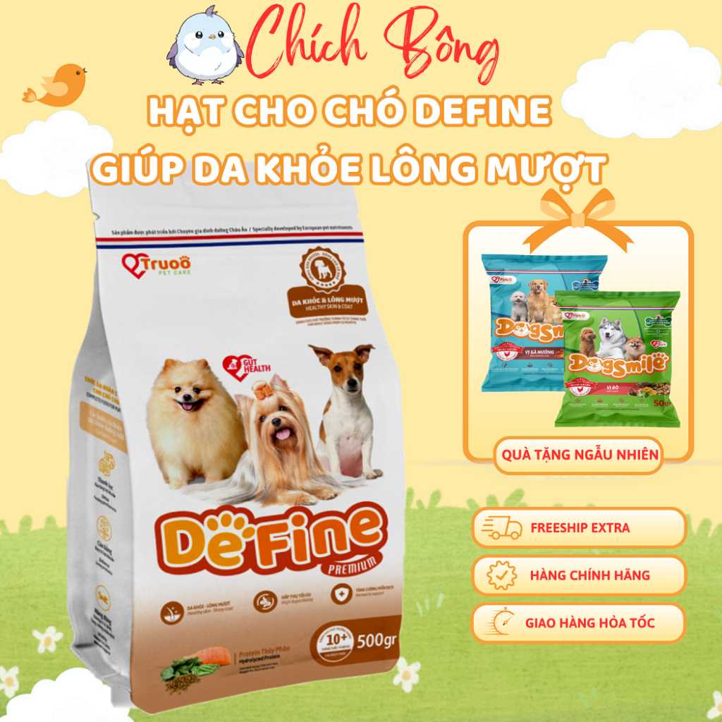 Thức ăn cho chó DeFine, Hạt cho chó bổ sung Omega 3&6 giúp da khỏe lông ...