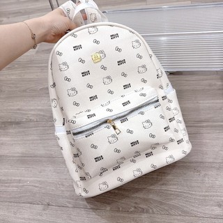 Balo Nữ Hello Kitty Trắng In Họa Tiết Dễ Thương - Chất Da PU Cao Cấp,Size 40 Quai nhỏ Phong Cách Hàn Quốc BL020
