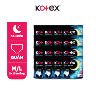 Thùng 16 gói Băng vệ sinh Kotex Dạng Quần Cool cỡ M/L 2 Miếng