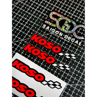 Tem Sticker DTF Koso, Dán Pô E Carbon & Các Dòng Pô E - Lọc Gió Xe Tay Ga |SGDC - 1 Cái|