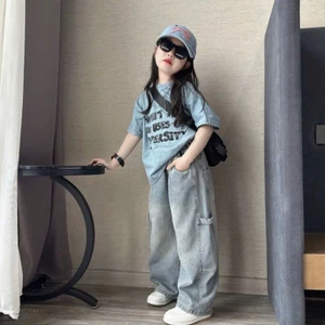 M69/ Set áo phông kèm quần jean sành điệu cho bé