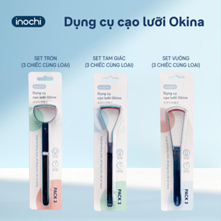 Dụng Cụ Cạo Lưỡi Okina ( Pack 3 Chiếc): Nhựa PETG, Loại Bỏ Vi Khuẩn, Hơi Thở Thơm Tho