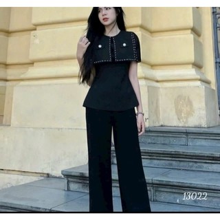 SET ÁO KIỂU DÁNG PEPLUM PHONG CÁCH HÀN QUỐC KÈM QUẦN SUÔNG DÁNG DÀI NỔI BẬT PHÙ HỢP THỜI TRANG