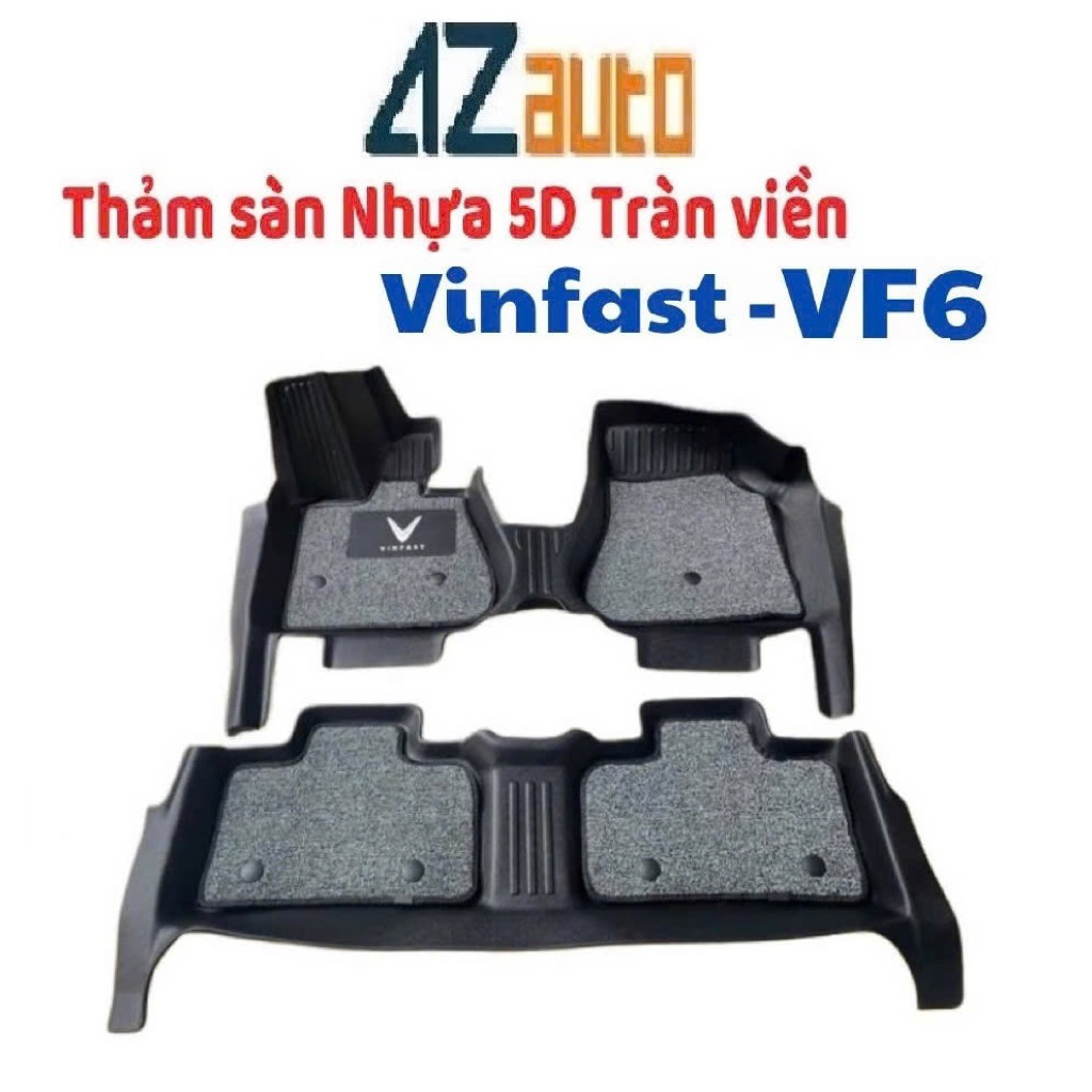 Thảm lót sàn nhựa TPE 5D xe Vinfast VF6 tràn viền có rối hàng cao cấp