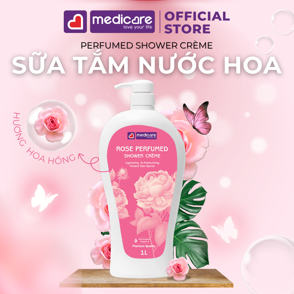 Sữa tắm MEDiCARE hương hoa hồng chai 1 lít