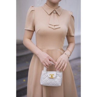 Đầm Nữ Dáng Xoè Dài Cổ Rời Váy Đầm Công Sở Nữ LAMER L63L24Q046