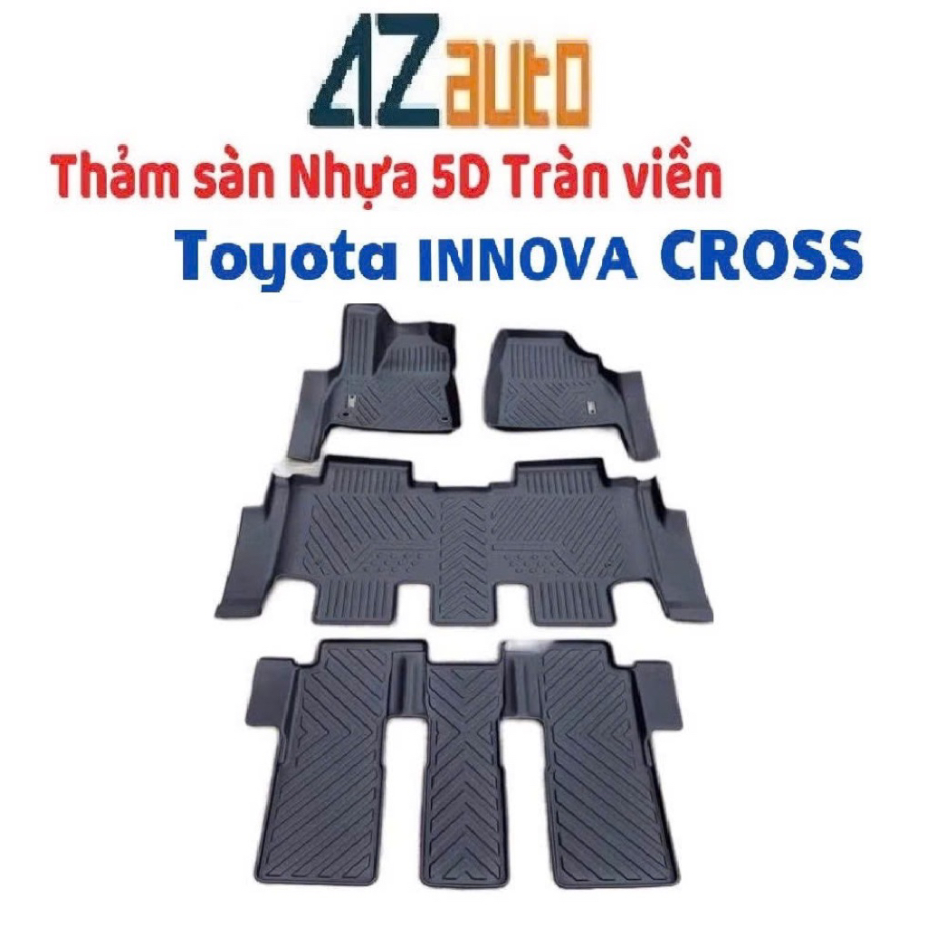 Thảm lót sàn nhựa TPE 5D tràn viền bậc xe Toyota innova cross 2024-2025 hàng cao cấp