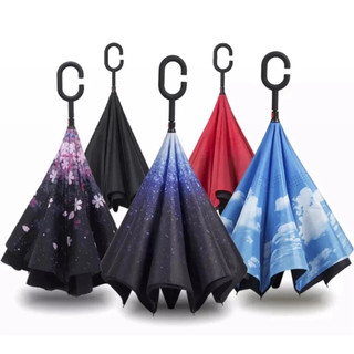 Ô Gấp Ngược 2 Lớp Chống Thấm Cao Cấp, Dù Đi Mưa Mở Ngược Thông Minh