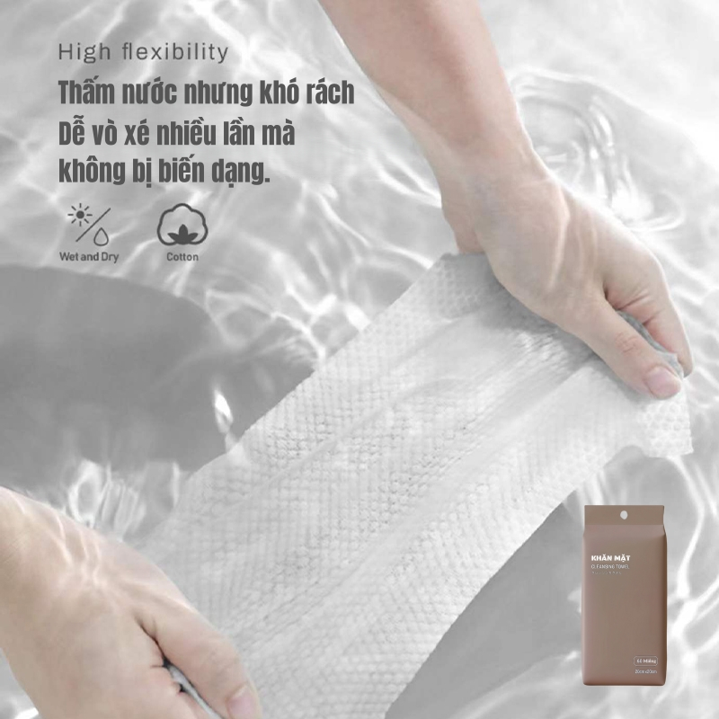 Khăn Mặt Khô Dùng Một Lần – Lau khô ướt - Giấy lau đa năng mềm mịn 20cm×20cm Kích thước lớn 160g
