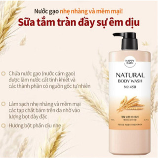 Sữa Tắm Happy Bath Natural 900G ,An Toàn Cho Cả Mẹ Bầu Và Em Bé, Cho Da Nhạy Cảm - CÔ THƯ MARKET