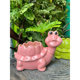 Rùa Trồng Bông Tráng Men Nhiều Màu - Trang Trí Tiểu Cảnh - Sân Vườn - Nhà Cửa - Gốm Bình Dương