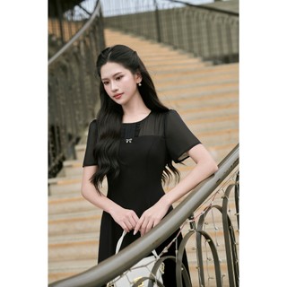 Đầm Nữ Dáng Xoè Dài Cầu Ngực Phối Ren Đầm Công Sở Thanh Lịch LAMER O63L25H005