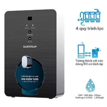 Daikiosan Máy Lọc Nước Chuyển Đổi RO Thành Nước Ion Kiềm Tươi DN070 4 Quy Trình Lọc