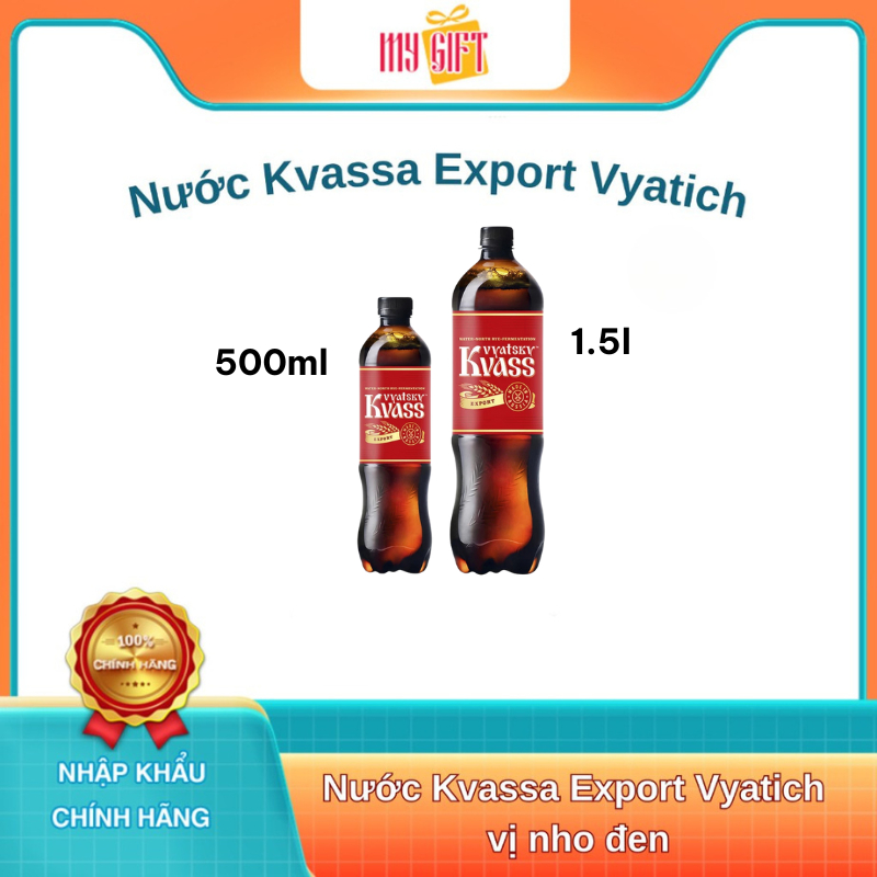 Nước Kvass nhập khẩu Nga – giúp tiêu hóa – nước lúa mạch lên men tốt cho tiêu hóa- nhiều hương vị