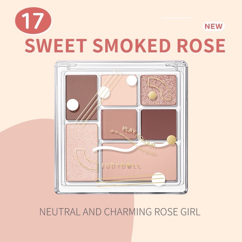 JUDYDOLL Bảng phấn mắt JUDYDOLL 7 màu Play Color ALL-IN-ONE Palette Đa năng Dễ tán 8.5g | NHÍM HOUSE