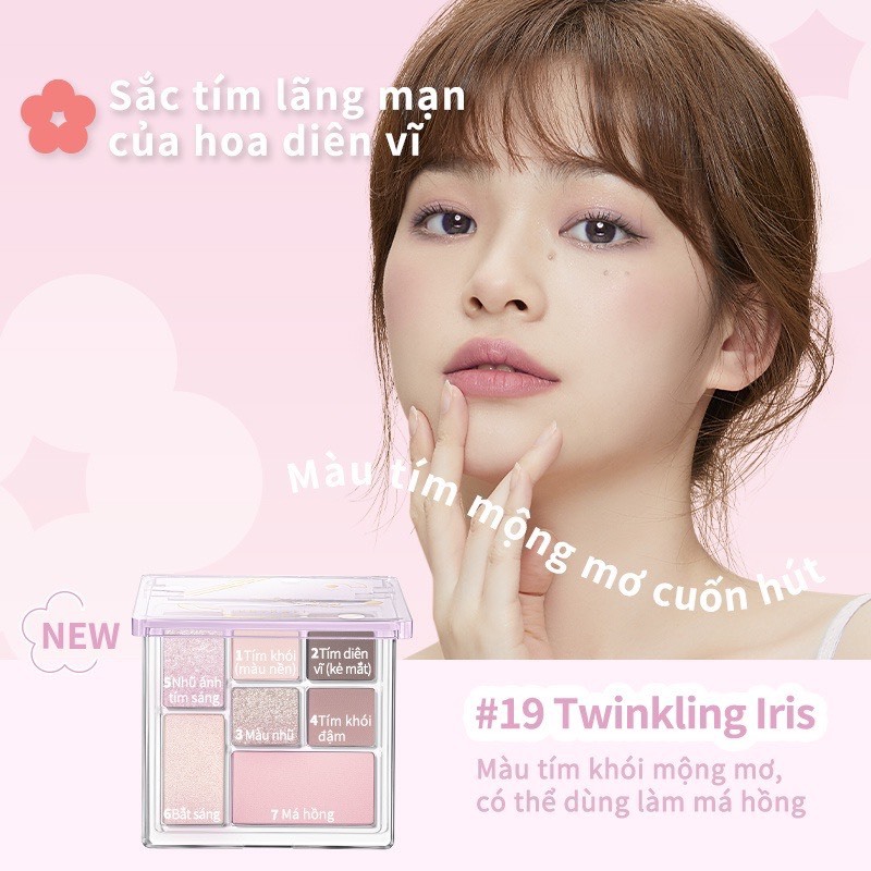 JUDYDOLL Bảng phấn mắt JUDYDOLL 7 màu Play Color ALL-IN-ONE Palette Đa năng Dễ tán 8.5g | NHÍM HOUSE