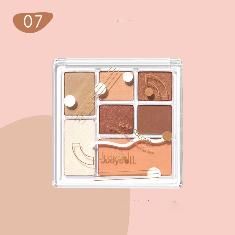 JUDYDOLL Bảng phấn mắt JUDYDOLL 7 màu Play Color ALL-IN-ONE Palette Đa năng Dễ tán 8.5g | NHÍM HOUSE