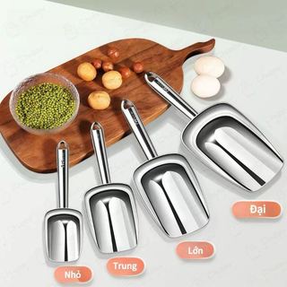 Xúc đá inox Cao cấp Dụng cụ muôi xẻng Chubby Chef có quai treo 4 kích cỡ Nhỏ/Trung/Lớn/Đại An Toàn Sức Khỏe