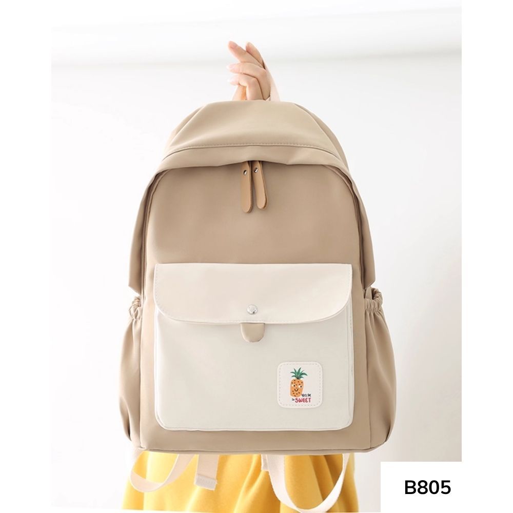 Balo đi học nữ chống nước basic phối màu dễ thương cho học sinh các cấp style Ulzzang B805 gagastore