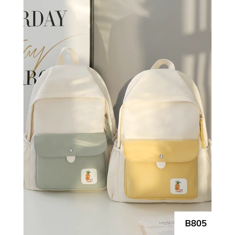 Balo đi học nữ chống nước basic phối màu dễ thương cho học sinh các cấp style Ulzzang B805 gagastore