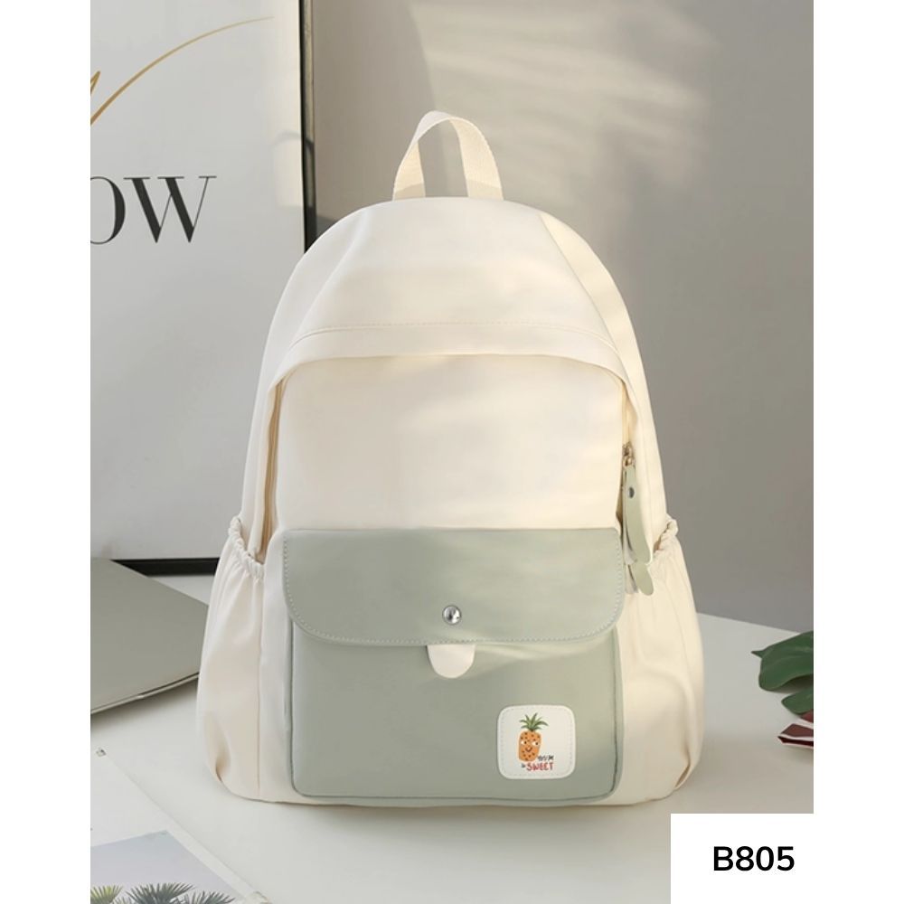 Balo đi học nữ chống nước basic phối màu dễ thương cho học sinh các cấp style Ulzzang B805 gagastore