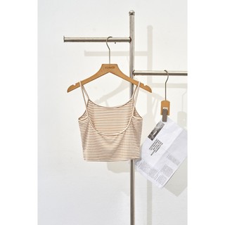 Áo 2 dây croptop lưng sâu thun tăm VIEN TRAN D61T25H006