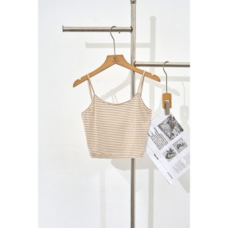 Áo 2 dây croptop lưng sâu thun tăm VIEN TRAN D61T25H006