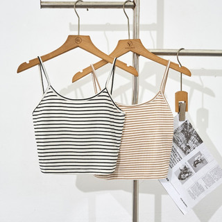 Áo 2 dây croptop lưng sâu thun tăm VIEN TRAN D61T25H006