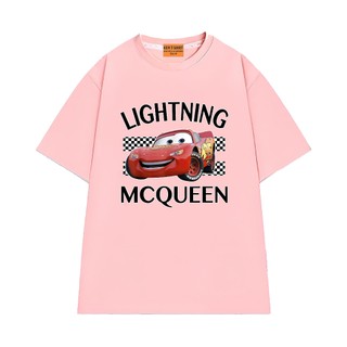 Áo Thun NGỐ TEE Hoạt Hình Cars Lightning McQueen Hoàn Thành Đường Đua Vải Cotton 75 Mát Mẻ Form Rộng