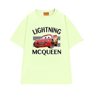 Áo Thun NGỐ TEE Hoạt Hình Cars Lightning McQueen Hoàn Thành Đường Đua Vải Cotton 75 Mát Mẻ Form Rộng