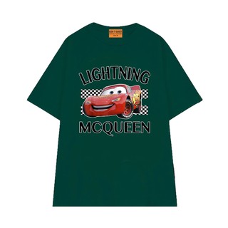 Áo Thun NGỐ TEE Hoạt Hình Cars Lightning McQueen Hoàn Thành Đường Đua Vải Cotton 75 Mát Mẻ Form Rộng