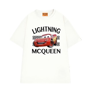 Áo Thun NGỐ TEE Hoạt Hình Cars Lightning McQueen Hoàn Thành Đường Đua Vải Cotton 75 Mát Mẻ Form Rộng