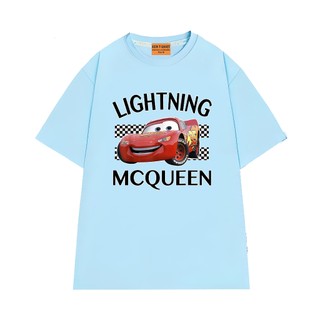 Áo Thun NGỐ TEE Hoạt Hình Cars Lightning McQueen Hoàn Thành Đường Đua Vải Cotton 75 Mát Mẻ Form Rộng