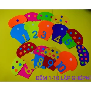 BỘ ĐẾM 1-5 và 1-10 NỈ LẮP GHÉP - Đồ chơi mầm non