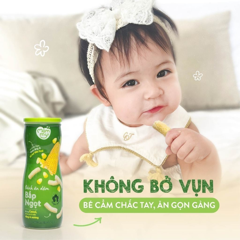Bánh ăn dặm cho bé dạng hũ Mămmy vị trái cây và rau củ hỗ trợ tiêu hoá cho bé 6 tháng, hũ 32-50g