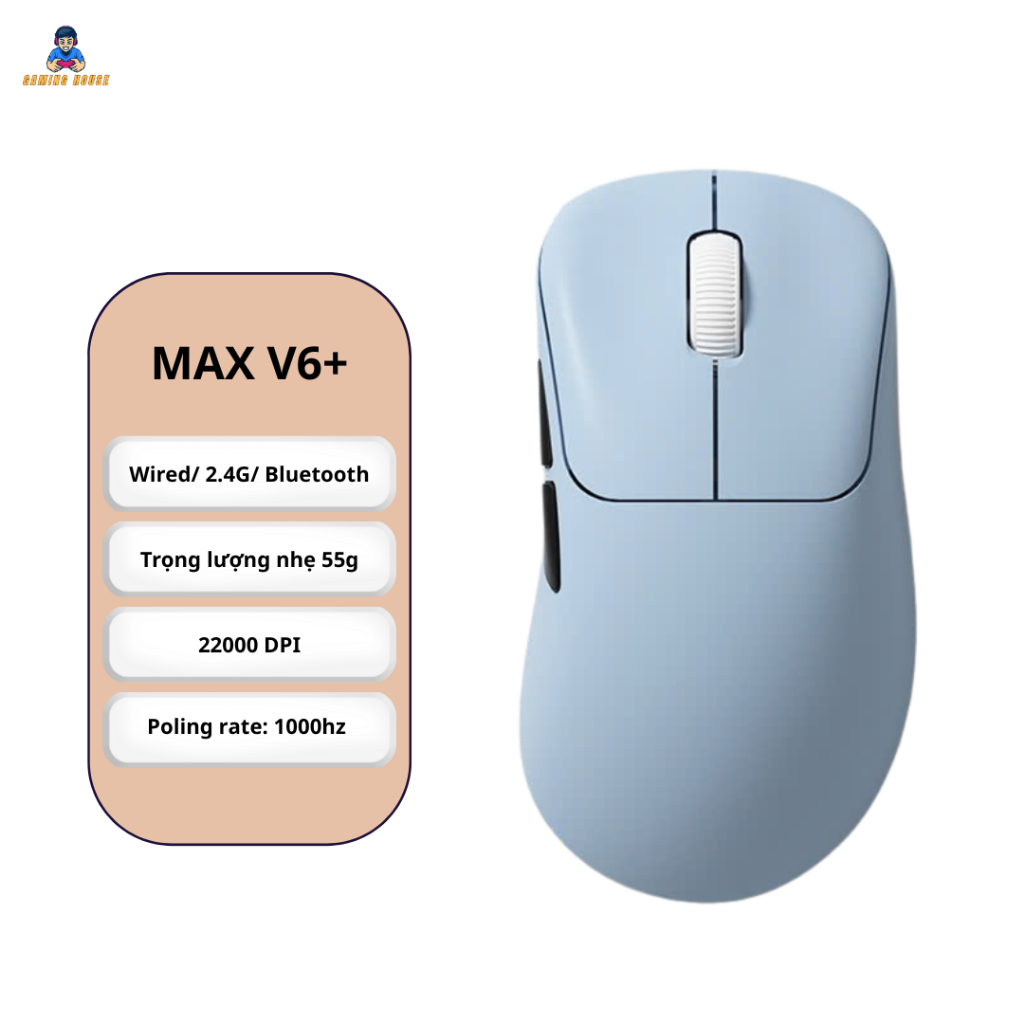 Chuột gaming không dây ATAS V6 MAX - 3 mode - Pin 500mAh - Có app - DPI 22 000 - Chip PAW3311 | BigBuy360 - bigbuy360.vn