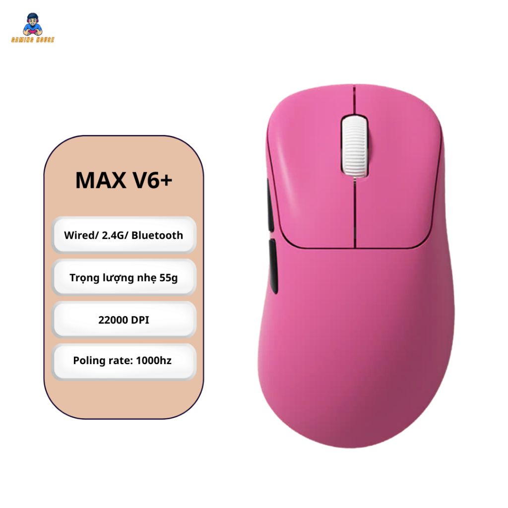 Chuột gaming không dây ATAS V6 MAX - 3 mode - Pin 500mAh - Có app - DPI 22 000 - Chip PAW3311 | BigBuy360 - bigbuy360.vn