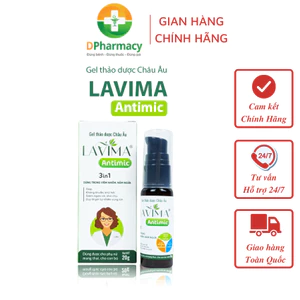 Gel Phụ Khoa Nữ Lavima Antimic-Thảo Dược Châu Âu Giảm Ngứa, Khô Rát, Hỗ Trợ Viêm Nhiễm Phụ Khoa 20g