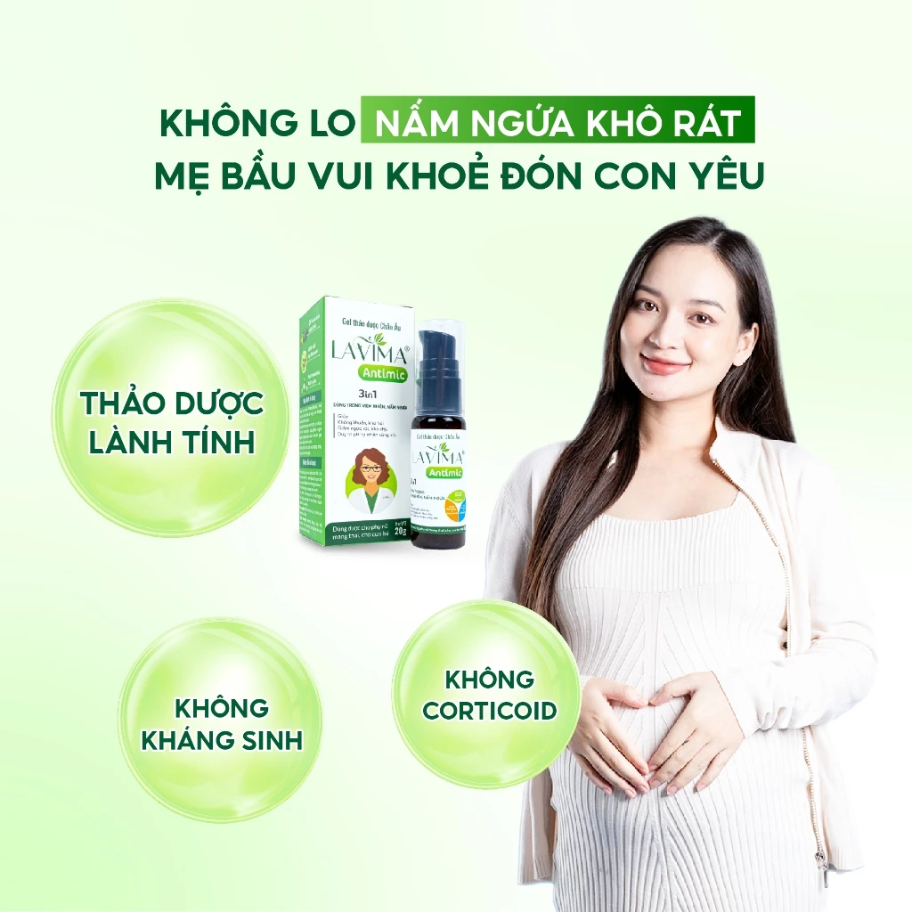 Gel Phụ Khoa Nữ Lavima Antimic-Thảo Dược Châu Âu Giảm Ngứa, Khô Rát, Hỗ Trợ Viêm Nhiễm Phụ Khoa 20g