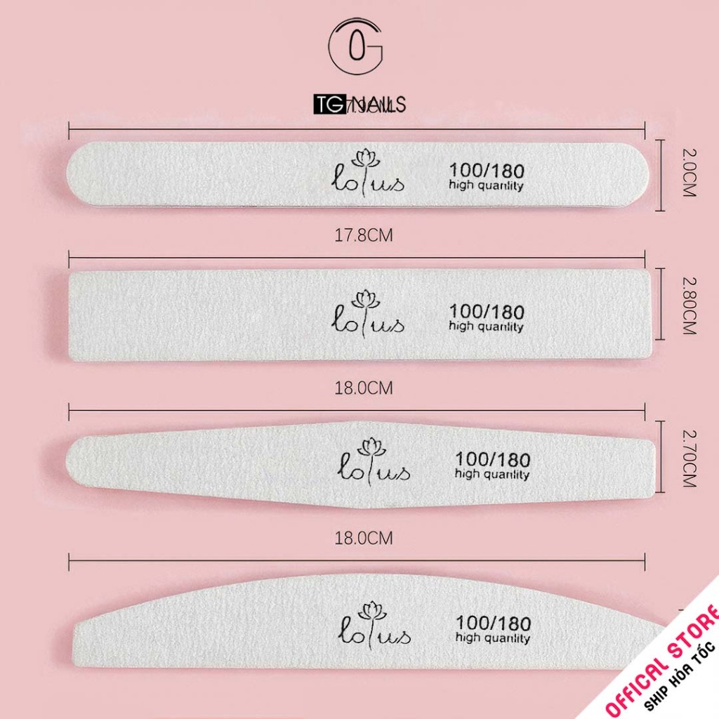 Combo 3 Dũa nail nhám trắng loại xịn nhiều kiểu dáng lựa chọn