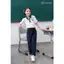 Mix set đồng phục đi học bé gái HUMY NGO_Áo cộc tay polo cổ sen phối chân váy xếp li xanh than có lót quần