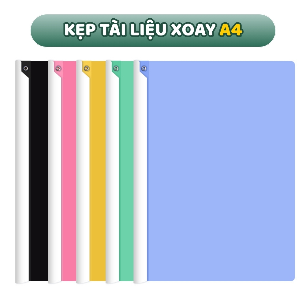 Bìa Kẹp Hồ Sơ Xoay Chiều A4 - Kẹp Tài Liệu Nhiều Màu Sắc, Dụng Cụ Tổ Chức Sắp Xếp Tài Liệu Hiệu Quả