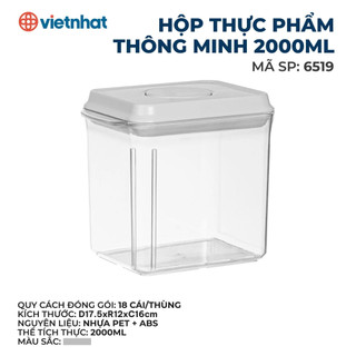Hộp Đựng Thực Phẩm Thông Minh Chữ Nhật Chính Hãng Việt Nhật 1700ml/ 2000ml/2300ml - 6518/ 6519/ 6520