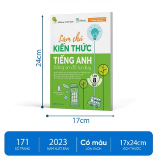 Sách - Tham khảo Lớp 8 - Làm chủ kiến thức Tiếng Anh bằng sơ đồ tư duy Lớp 8 (Tập 1 + Tập 2) - TKBooks