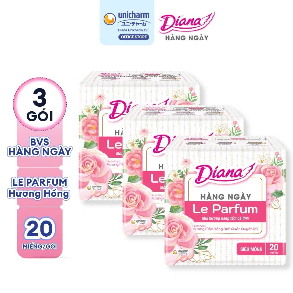 Băng vệ sinh Diana Hàng ngày Cool Fresh / Kháng khuẩn / Le parfum Hông/ Le parfum Xanh 40 miếng