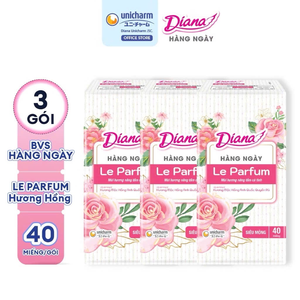 Băng vệ sinh Diana Hàng ngày Cool Fresh / Kháng khuẩn / Le parfum Hông/ Le parfum Xanh 40 miếng