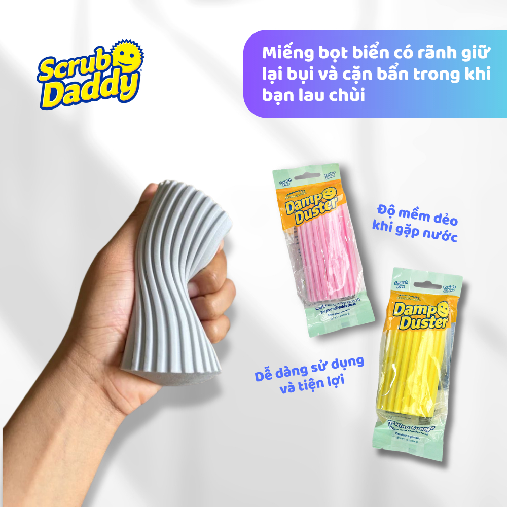 Miếng bọt biển lau bụi mọi ngóc ngách Damp Duster, miếng xốp lau chùi đa năng | BigBuy360 - bigbuy360.vn