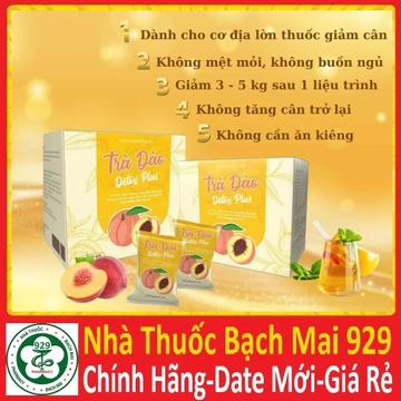Trà Đào Detox Plus-Trà hỗ trợ giảm cân nhanh thảo dược tự nhiên an toàn (nho/vải/táo xanh/cần tây slim plus)